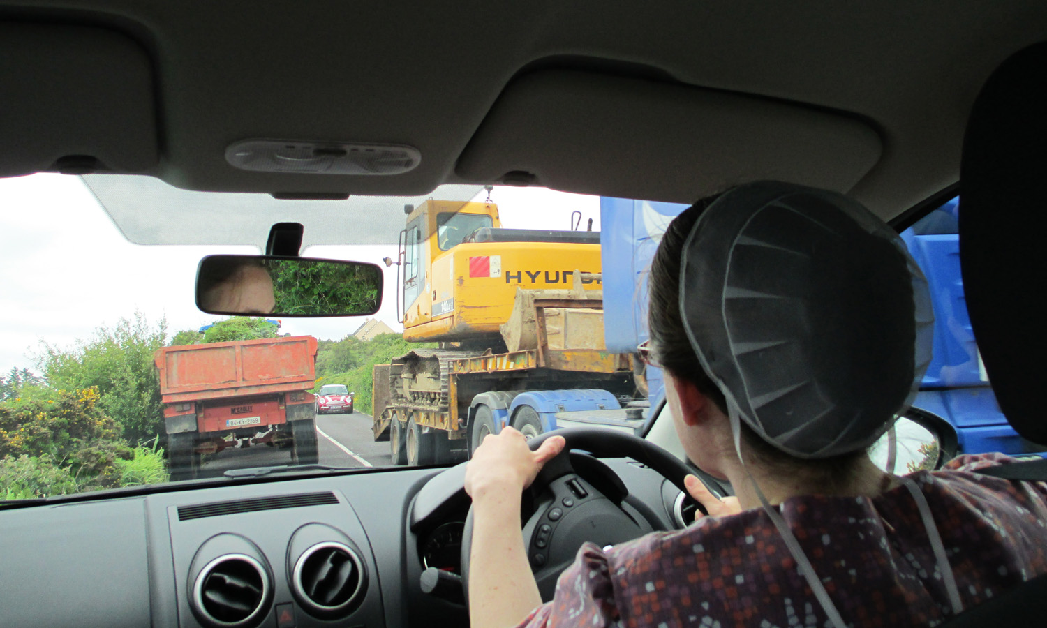 Girl driving in Ireland