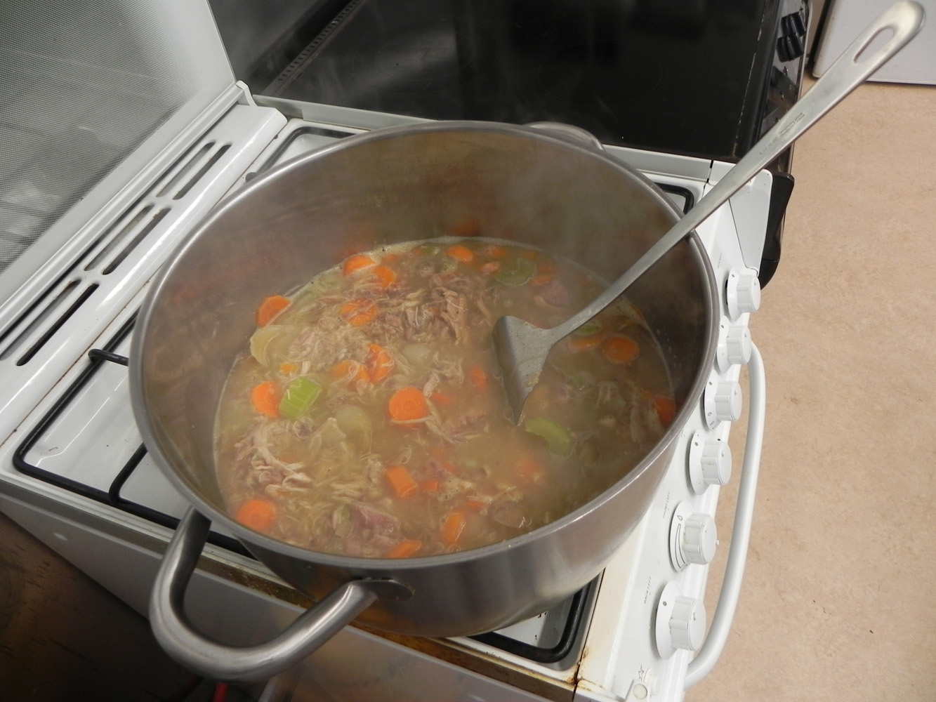 Rabbit soup in a kettle