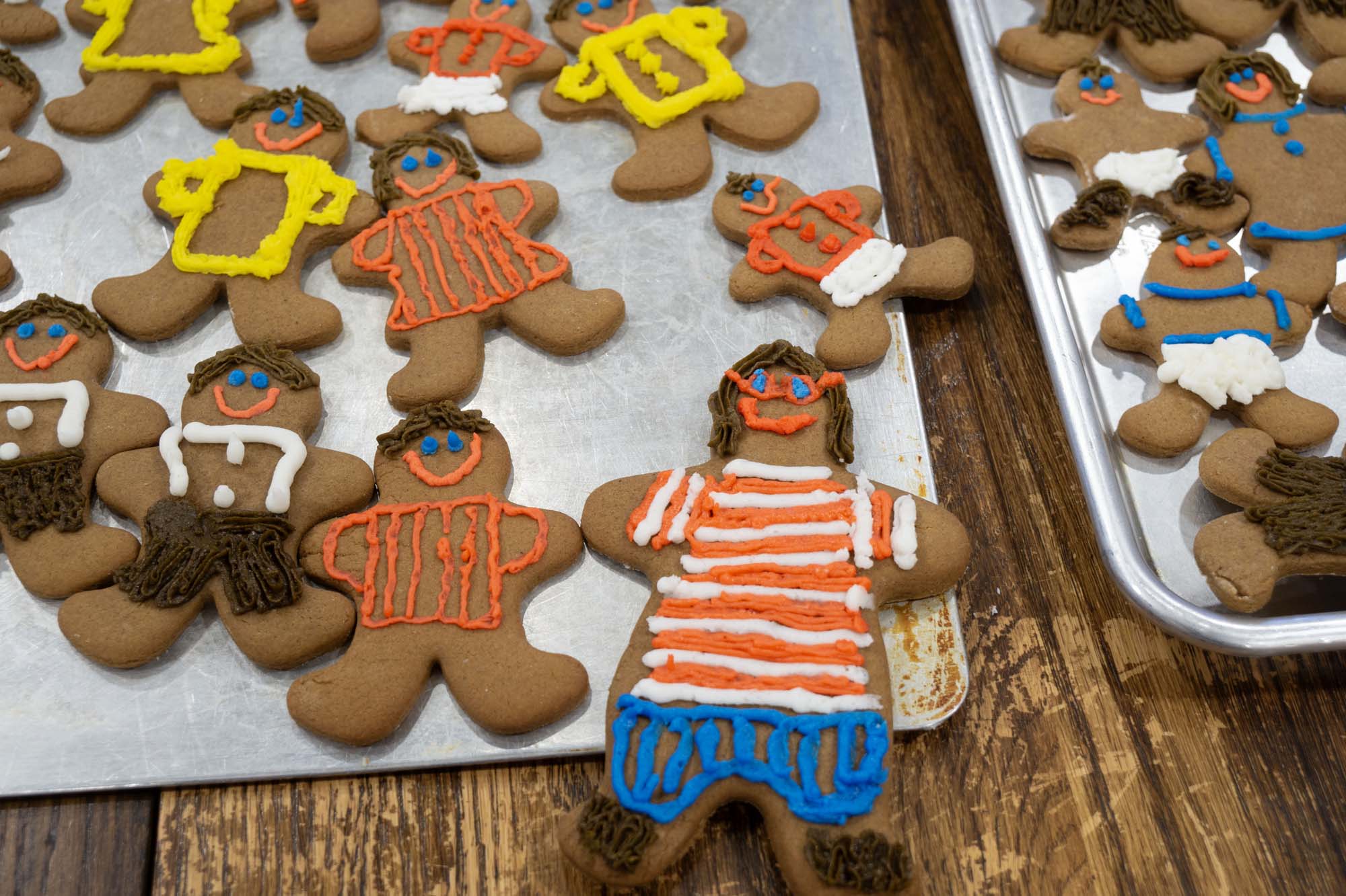 Gingerbread man decorated to look like Where's Waldo