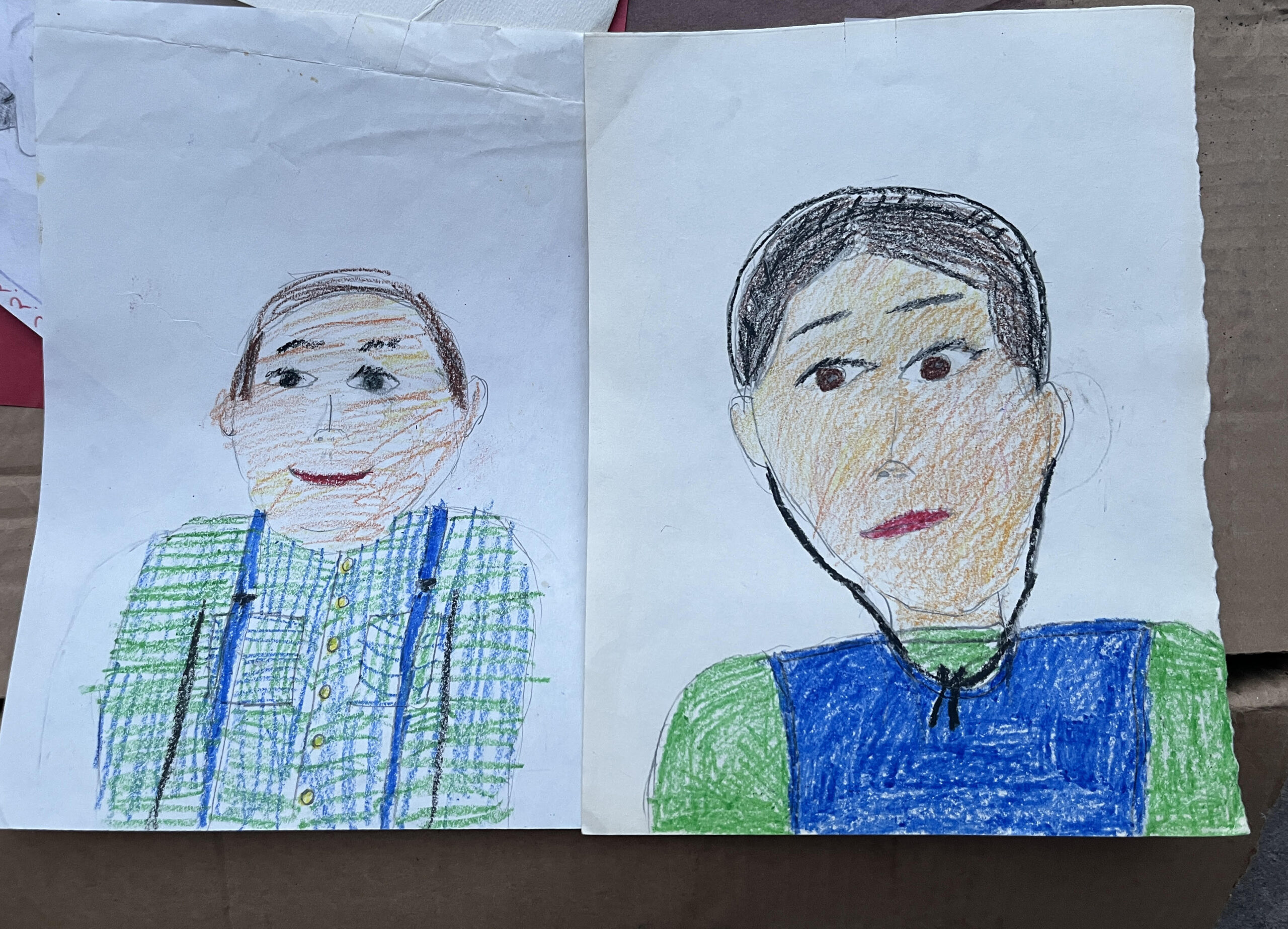 Child's drawing of parents
